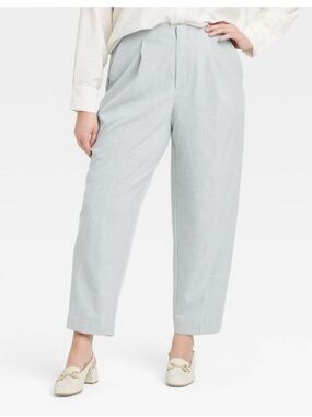 a new day Light Gray Pleated High-Waist Tapered Trousers